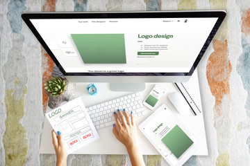 Responsive web design development with web developer and various devices

