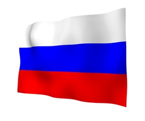 Fototapeta premium Waving flag of the Russian Federation. The National. State symbol of the Russia. 3D illustration