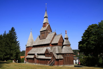 Fototapeta na wymiar Stabkirche Hahnenklee bei Goslar im Harz