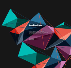 Polygonal geometric design, abstract shape made of triangles, trendy background