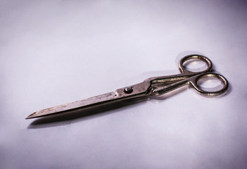 scissors made of metal.isolated on a light background.