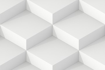 White Square Abstract Background. 3D Render Background