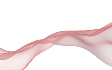 Abstract gray wave. Raster air background. Bright gray ribbon on white background. Gray scarf. Abstract gray smoke. 3D illustration