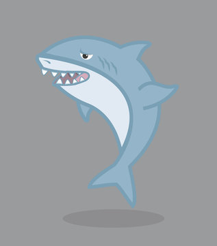 funny shark Cartoon Character vector