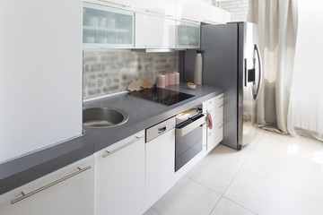 small and narrow kitchen.interior