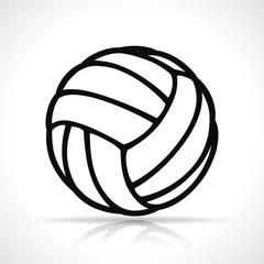 Papier Peint photo autocollant Sports de balle Vector volleyball ball black icon