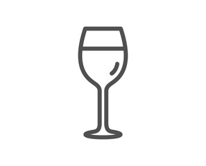Wine glass line icon. Bordeaux glass sign. Quality design element. Classic style wine. Editable stroke. Vector