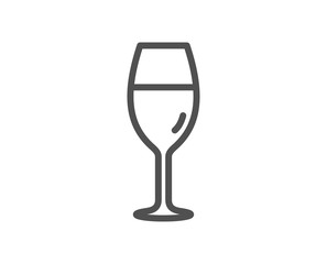 Wine glass line icon. Burgundy glass sign. Quality design element. Classic style. Editable stroke. Vector