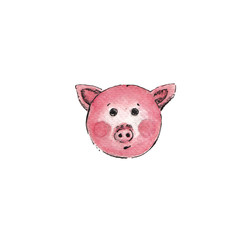 Watercolor pig illustration