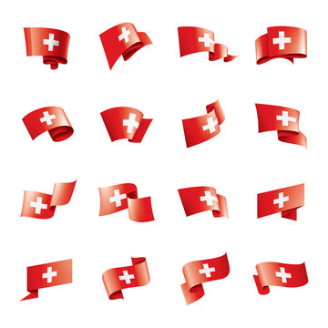 Switzerland Flag, Vector Illustration On A White Background