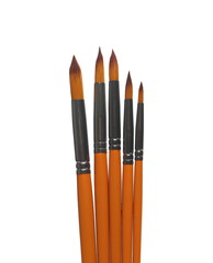 Paintbrushes isolated on white background with clipping path