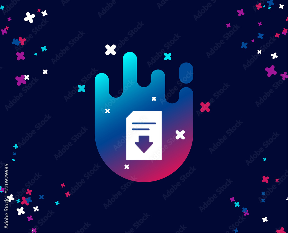 Poster download document simple icon. information file sign. paper page concept symbol. cool banner with ic