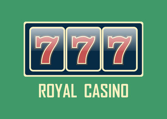 Casino vector sign set. Slot machine symbols. Lucky seven vector