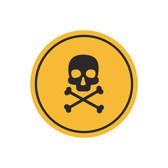 Danger vector sign. Skull and crossbones danger sign