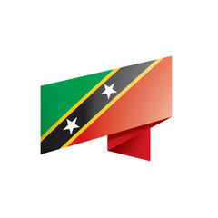 Saint Kitts and Nevis flag, vector illustration on a white background