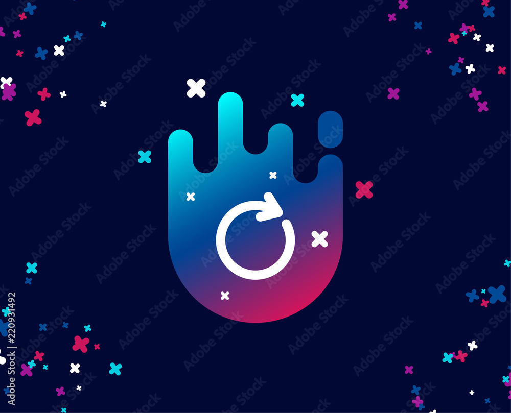 Aufkleber refresh simple icon. rotation arrow sign. reset or reload symbol. cool banner with icon. abstract sh