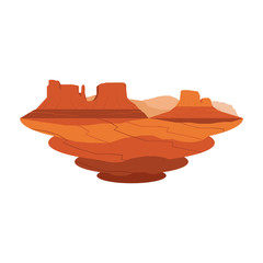 Monument Valley Sandstone Mountain Desert Landscape Vector Set 2