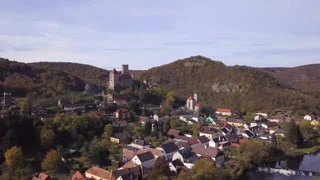 Castle Hardegg in Austria - aerial view