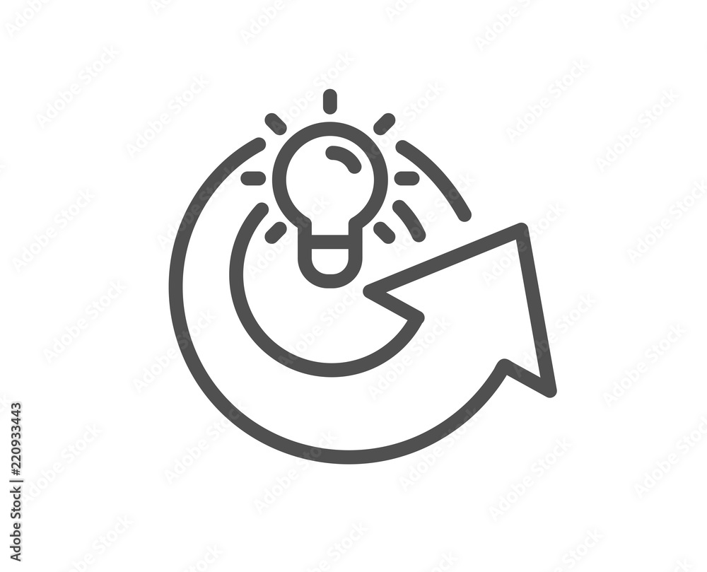 Poster Share idea line icon. Light bulb or Lamp sign. Creativity, Solution or Thinking symbol. Quality design element. Classic style. Editable stroke. Vector