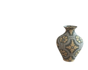 Ceramic vases isolated from white background illustration 3d.   