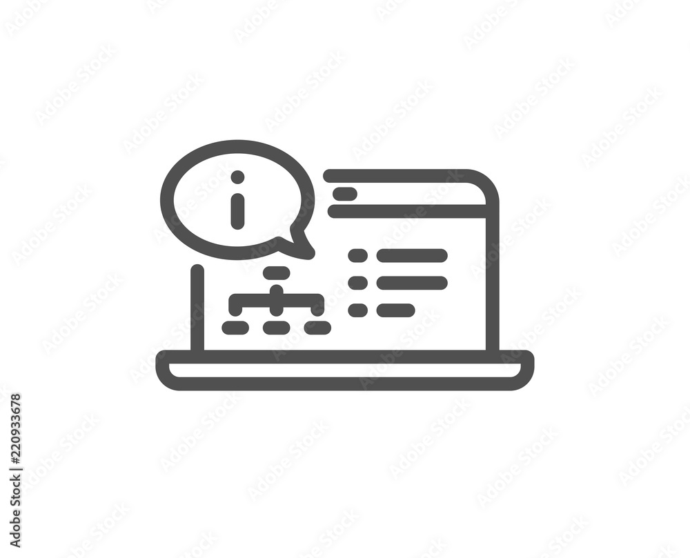 Poster online documentation line icon. technical instruction sign. quality design element. classic style. e