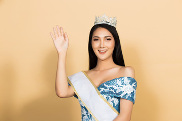 Miss Beauty Pageant Queen Contest in Asian Gown