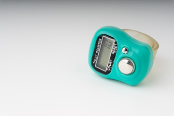 Electronic or digital rosary counter Isolated on white background