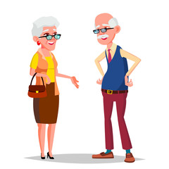 Elderly Couple Vector. Grandfather And Grandmother. Silver Hair. Senior Lady And Gentleman. Isolated Flat Cartoon Illustration