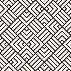 Abstract geometric pattern with stripes. Vector seamless background. Black and white lattice texture.