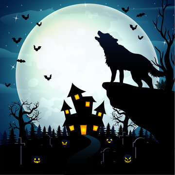 Wolves roar at the celebration of helloween