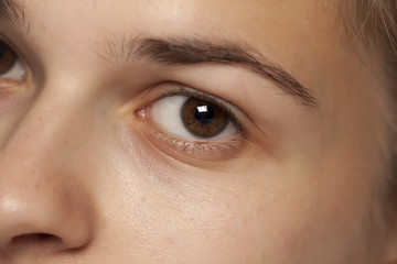 Fototapeta na wymiar Closeup of female eye without makeup