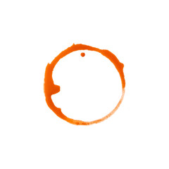 Orange color circle isolated on white background.