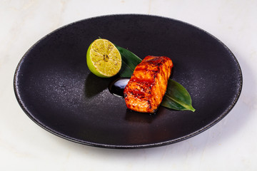 Grilled salmon fillet