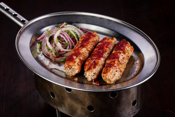 Grilled meat kebab