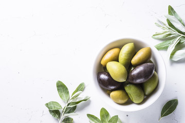 Olives on white.