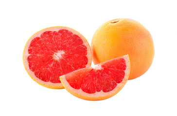 Fresh Grapefruit isolated on white background.