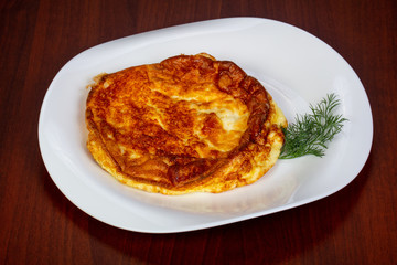 Omelet in the plate