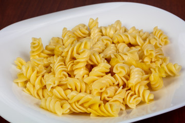 Fussili pasta with oil