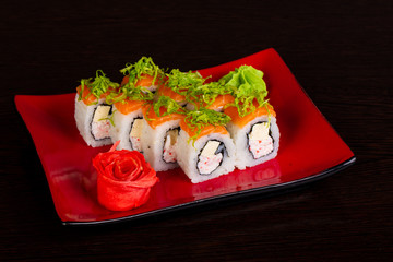 Japanese roll with salmon
