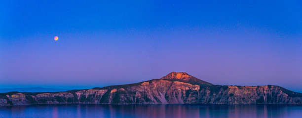 scenic view at dusk in Crater lake National park,Oregon,usa.