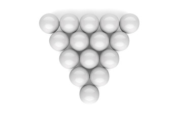 Gray billiard balls on a white background.