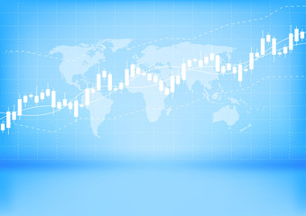 Business candle stick graph chart of stock market investment trading on background design. Bullish point, Trend of graph. Vector illustration