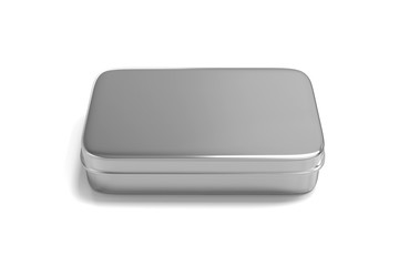 Metal Box on isolated white background, 3d illustration