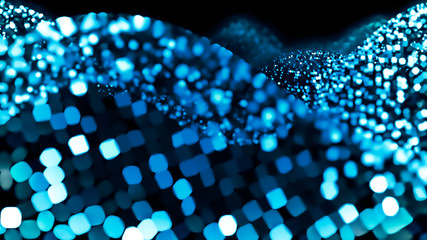 Blue Glitter Background. 3d illustration, 3d rendering.