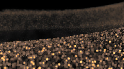 Golden glitter background. 3d illustration, 3d rendering.