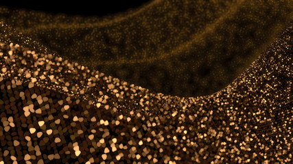 Golden glitter background. 3d illustration, 3d rendering.