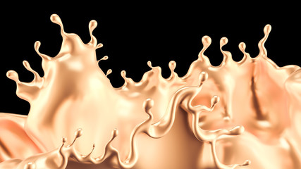 Splash gold. 3d illustration, 3d rendering.
