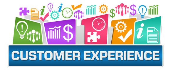 Customer Experience Business Symbols On Top Colorful 