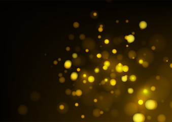 Gold abstract bokeh background. Vector illustration
