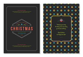 Christmas greeting card design template.